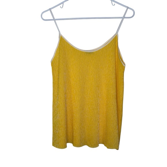 NWT ZARA Bright Yellow White Swing Textured Ribbed Tank Top SMALL Summer Spring - Picture 5 of 10